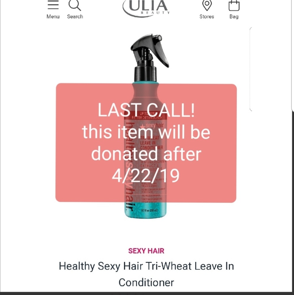 SOLD!! healthy sexy hair leave in conditioner